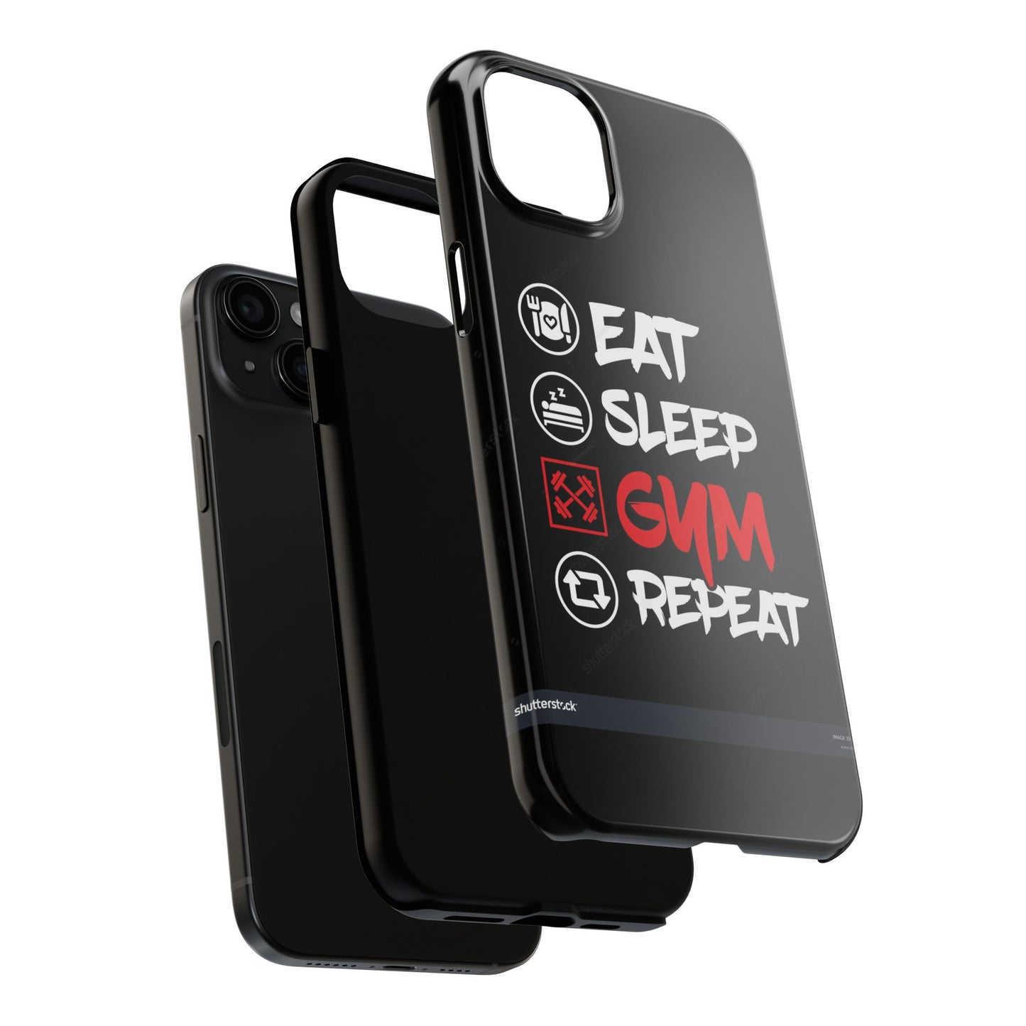 Durable Gym Phone Cases | Eat Sleep Gym Repeat Design, Sports Gift, Fitness Accessory, Workout Phone Cover, Gym Lover Phone Case