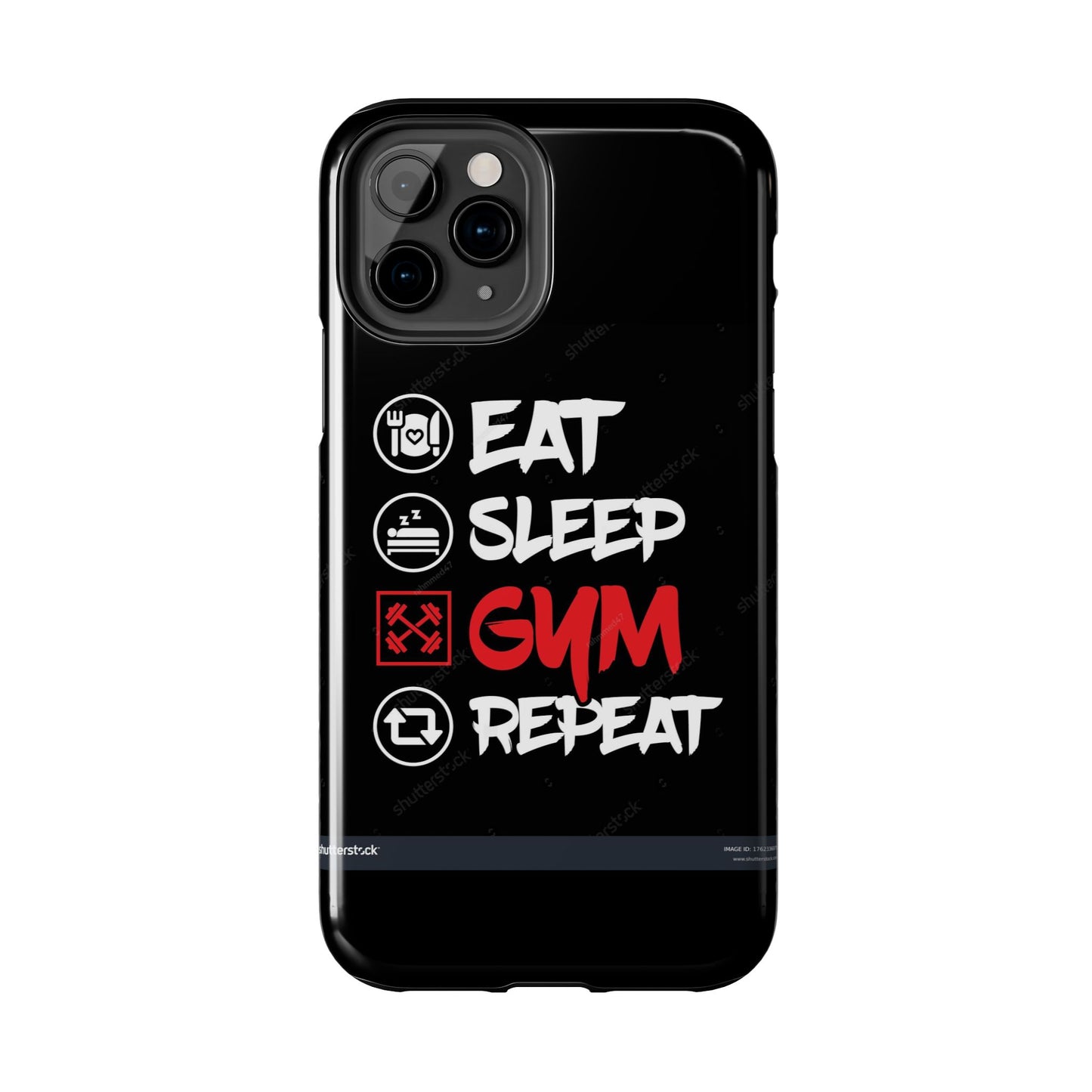Durable Gym Phone Cases | Eat Sleep Gym Repeat Design, Sports Gift, Fitness Accessory, Workout Phone Cover, Gym Lover Phone Case