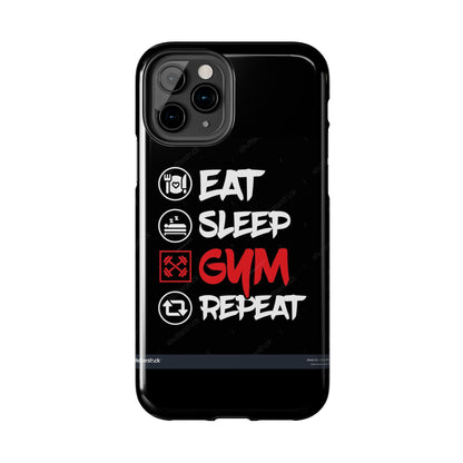 Durable Gym Phone Cases | Eat Sleep Gym Repeat Design, Sports Gift, Fitness Accessory, Workout Phone Cover, Gym Lover Phone Case