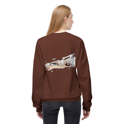 Anime Eyes Crewneck Sweatshirt — Split-Panel Manga Character Faces