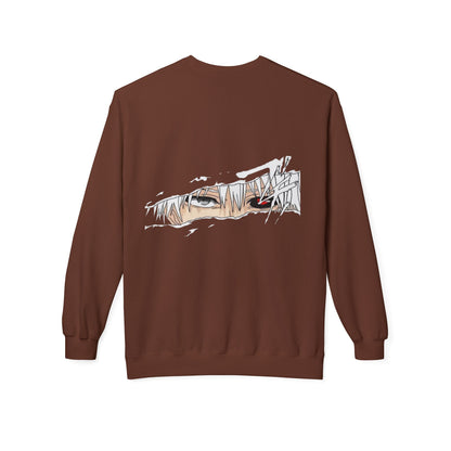 Anime Eyes Crewneck Sweatshirt — Split-Panel Manga Character Faces