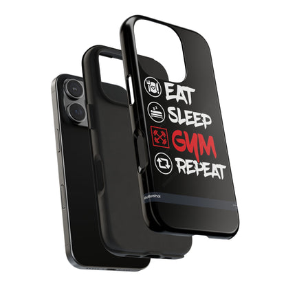 Durable Gym Phone Cases | Eat Sleep Gym Repeat Design, Sports Gift, Fitness Accessory, Workout Phone Cover, Gym Lover Phone Case