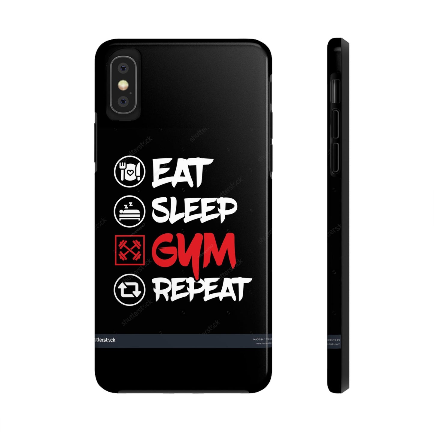 Durable Gym Phone Cases | Eat Sleep Gym Repeat Design, Sports Gift, Fitness Accessory, Workout Phone Cover, Gym Lover Phone Case