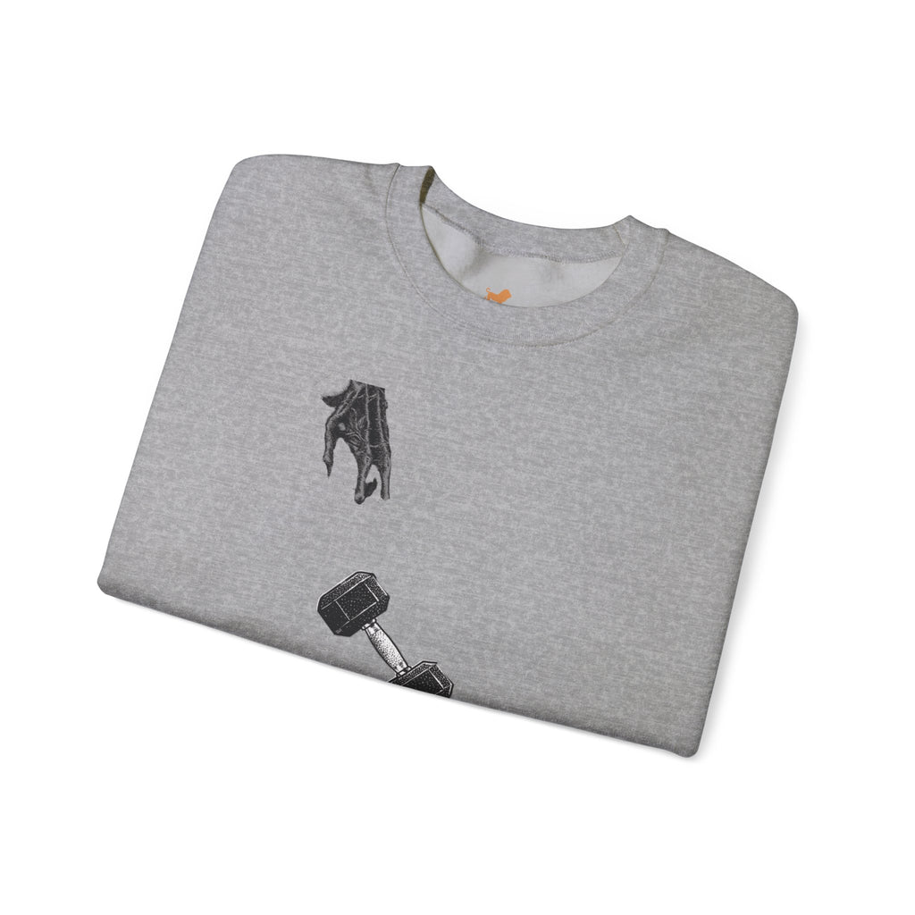 Gym Hub Crewneck Sweatshirt — Funny Fitness Dumbbell Design
