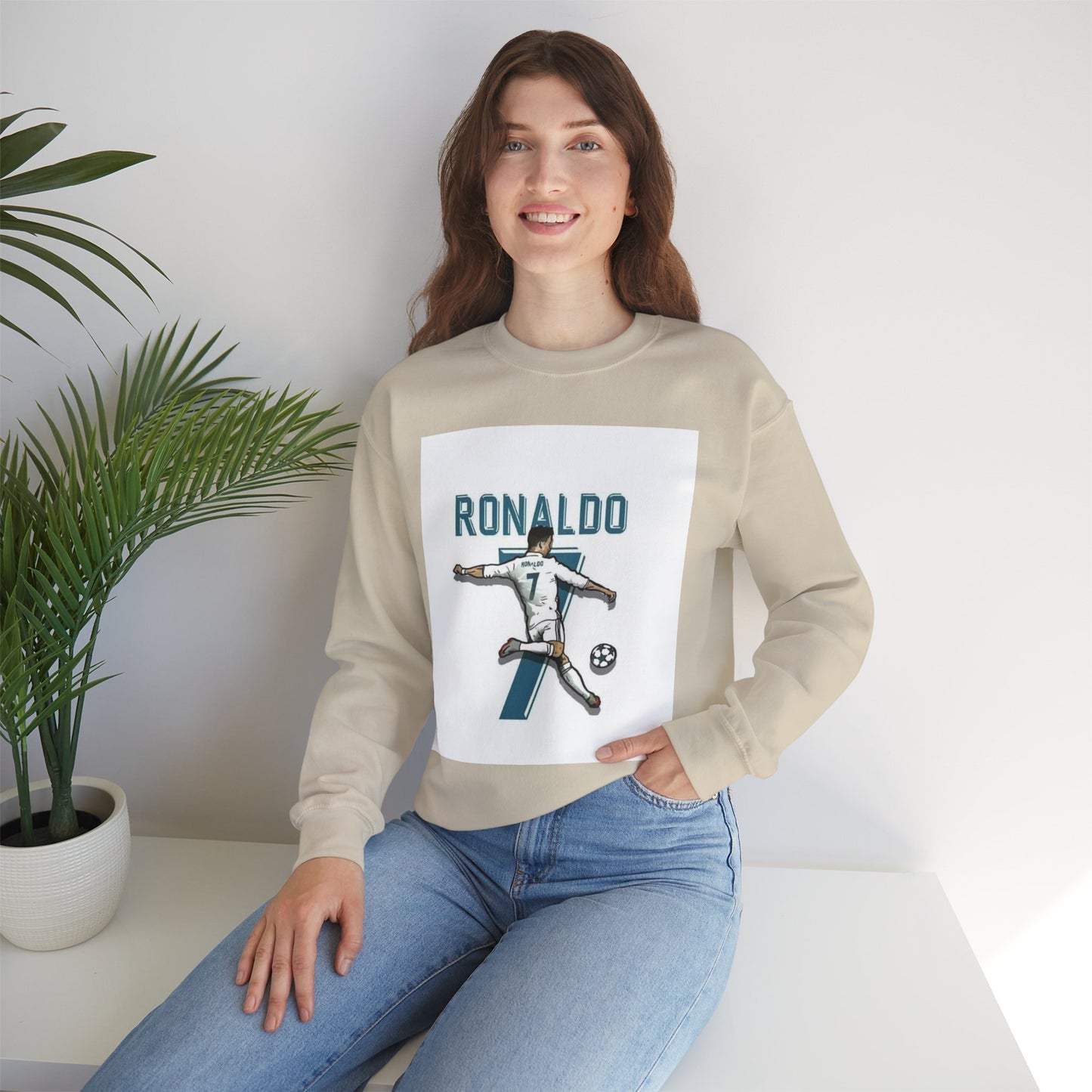 Soccer Player Number 7 Crewneck Sweatshirt — 'Ronaldo' Graphic