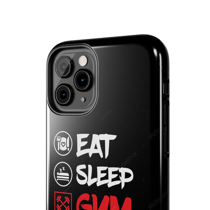 Durable Gym Phone Cases | Eat Sleep Gym Repeat Design, Sports Gift, Fitness Accessory, Workout Phone Cover, Gym Lover Phone Case