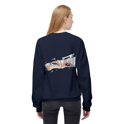 Anime Eyes Crewneck Sweatshirt — Split-Panel Manga Character Faces