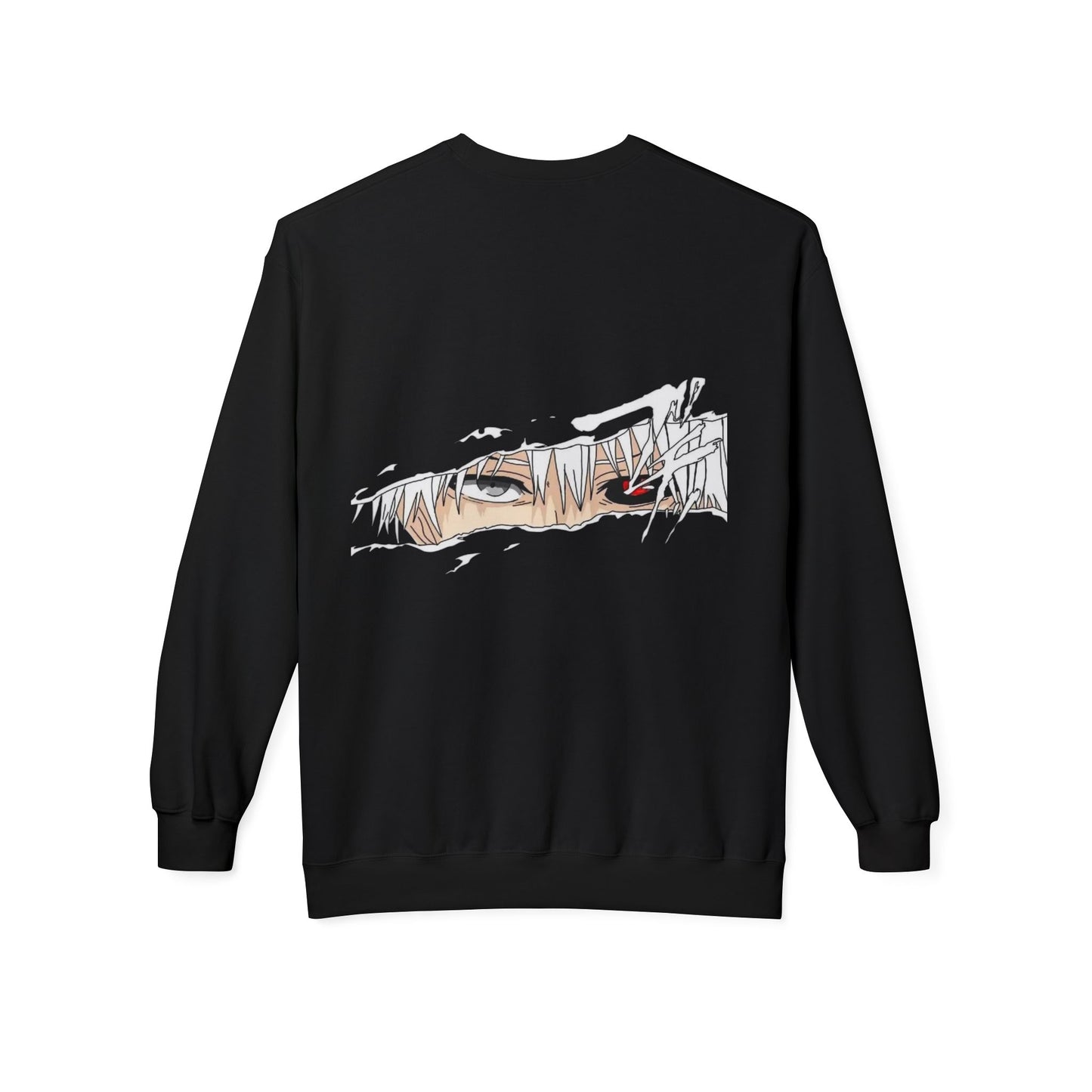 Anime Eyes Crewneck Sweatshirt — Split-Panel Manga Character Faces