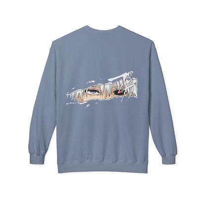 Anime Eyes Crewneck Sweatshirt — Split-Panel Manga Character Faces