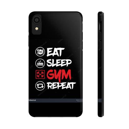 Durable Gym Phone Cases | Eat Sleep Gym Repeat Design, Sports Gift, Fitness Accessory, Workout Phone Cover, Gym Lover Phone Case