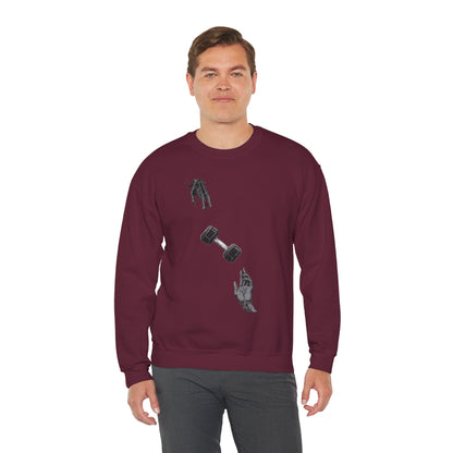 Gym Hub Crewneck Sweatshirt — Funny Fitness Dumbbell Design