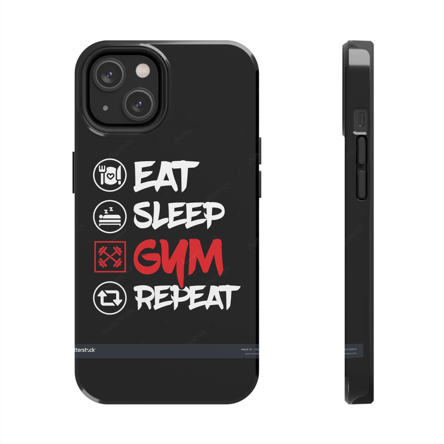 Durable Gym Phone Cases | Eat Sleep Gym Repeat Design, Sports Gift, Fitness Accessory, Workout Phone Cover, Gym Lover Phone Case
