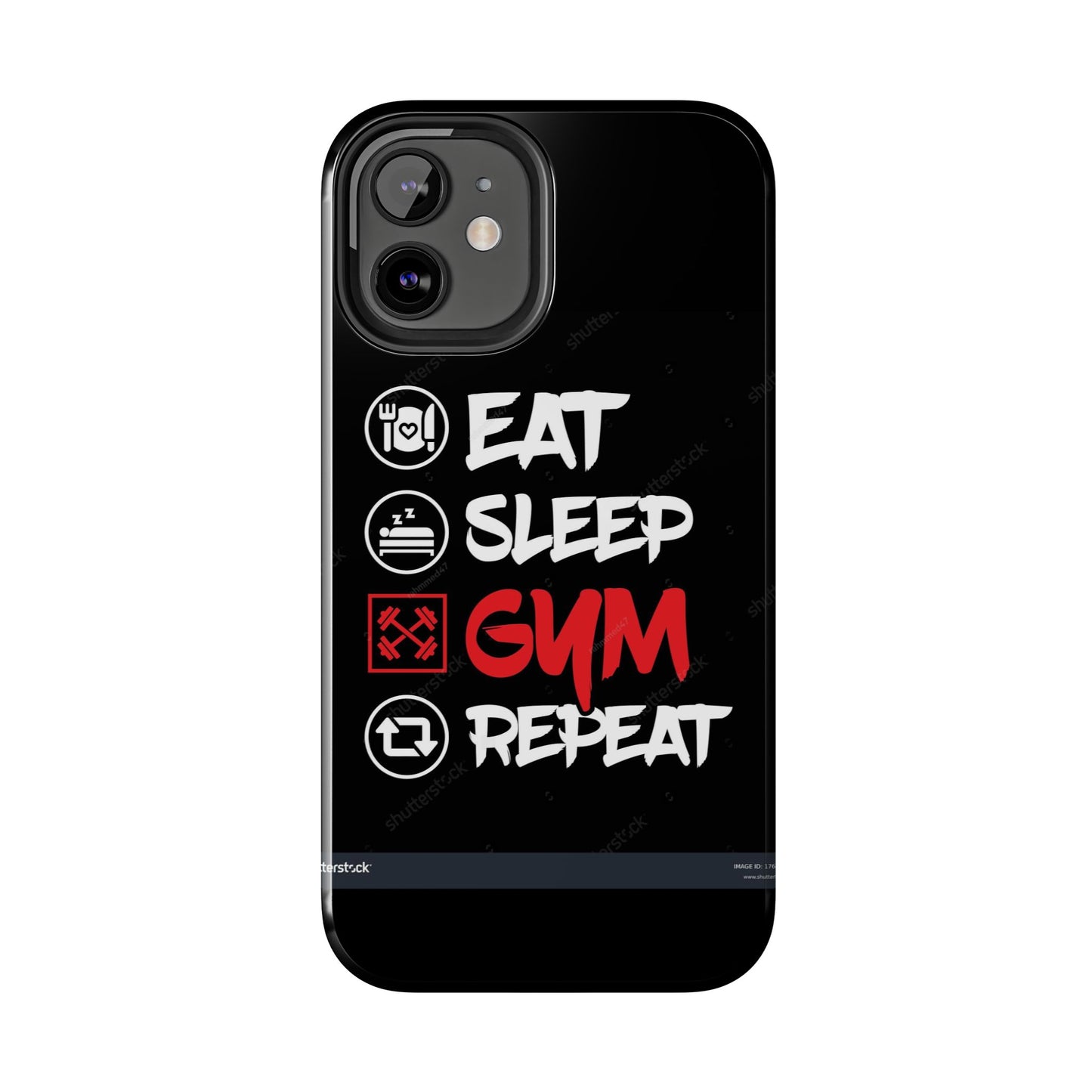 Durable Gym Phone Cases | Eat Sleep Gym Repeat Design, Sports Gift, Fitness Accessory, Workout Phone Cover, Gym Lover Phone Case