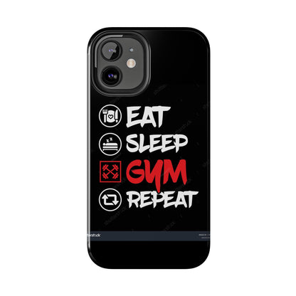 Durable Gym Phone Cases | Eat Sleep Gym Repeat Design, Sports Gift, Fitness Accessory, Workout Phone Cover, Gym Lover Phone Case