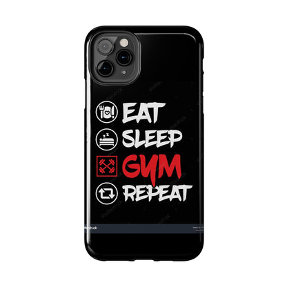 Durable Gym Phone Cases | Eat Sleep Gym Repeat Design, Sports Gift, Fitness Accessory, Workout Phone Cover, Gym Lover Phone Case