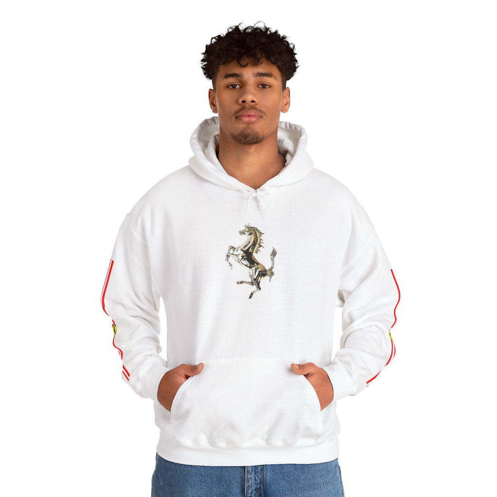 Ferrari Racing Hoodie – Prancing Horse & Ayrton Senna Retro F1 Graphic