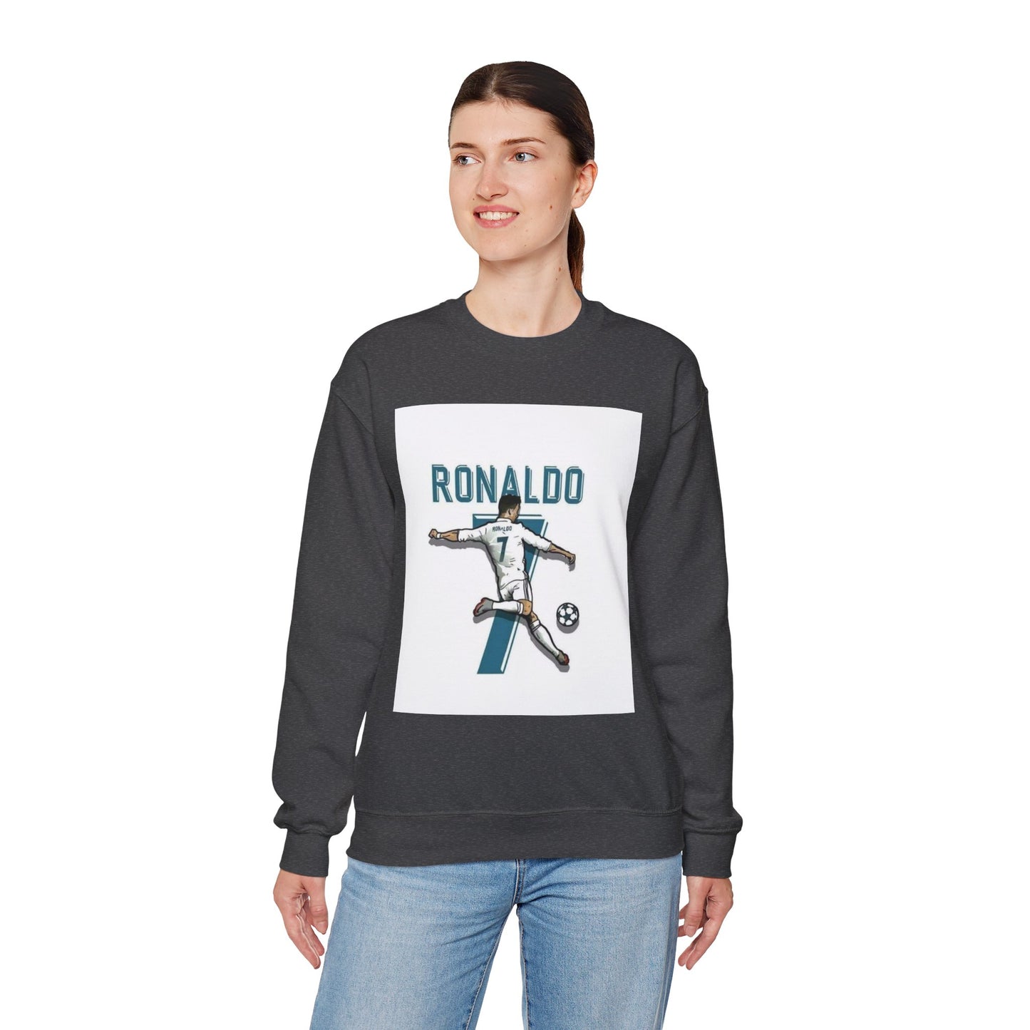 Soccer Player Number 7 Crewneck Sweatshirt — 'Ronaldo' Graphic