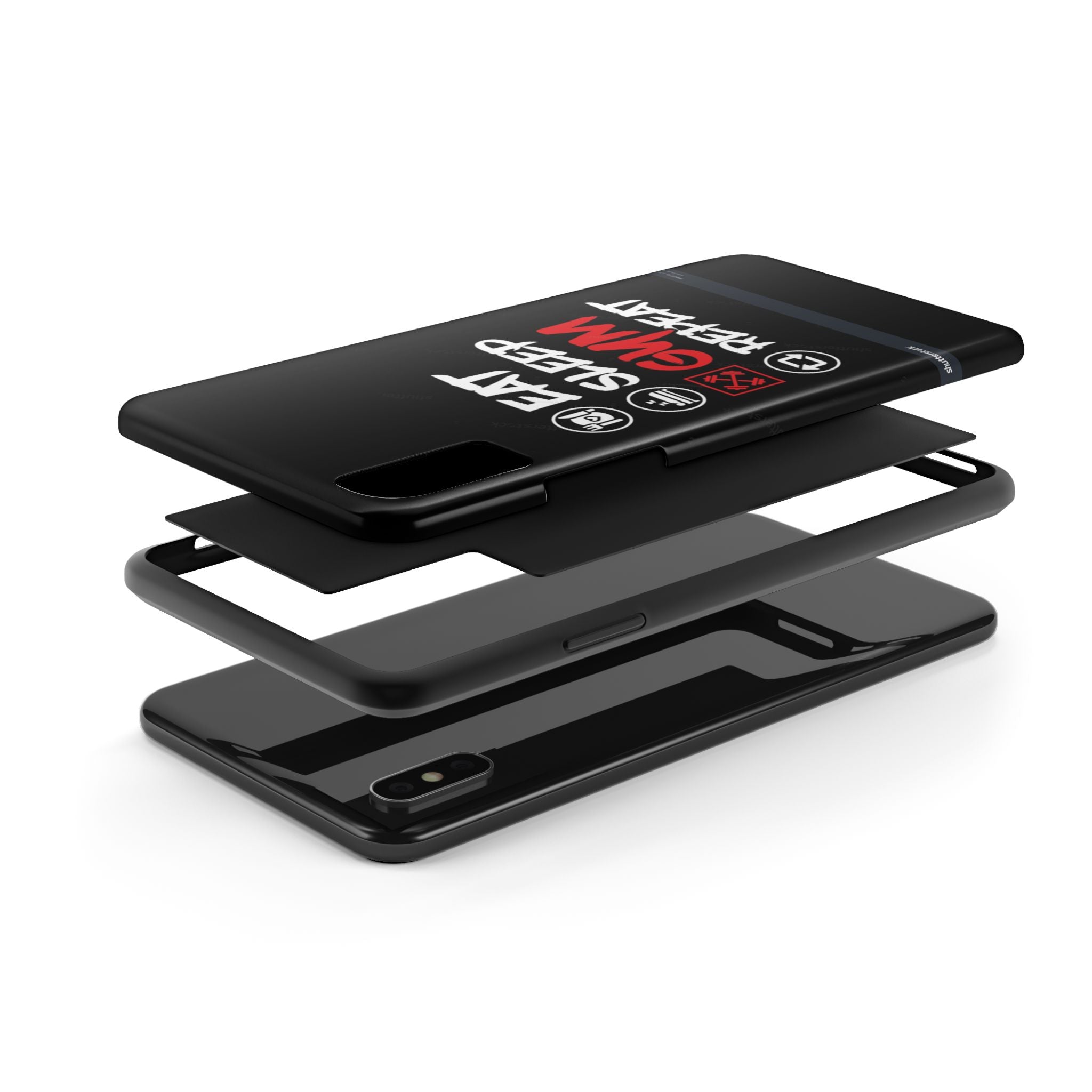 Durable Gym Phone Cases | Eat Sleep Gym Repeat Design, Sports Gift, Fitness Accessory, Workout Phone Cover, Gym Lover Phone Case