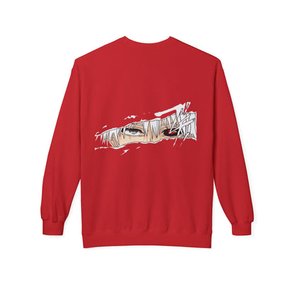 Anime Eyes Crewneck Sweatshirt — Split-Panel Manga Character Faces