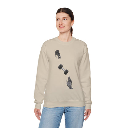 Gym Hub Crewneck Sweatshirt — Funny Fitness Dumbbell Design