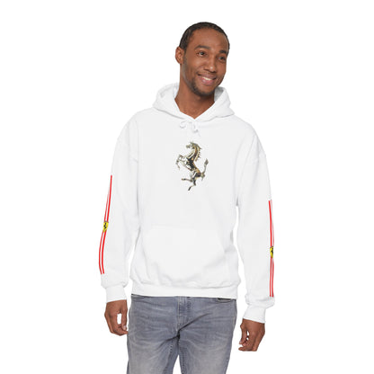 Ferrari Racing Hoodie – Prancing Horse & Ayrton Senna Retro F1 Graphic
