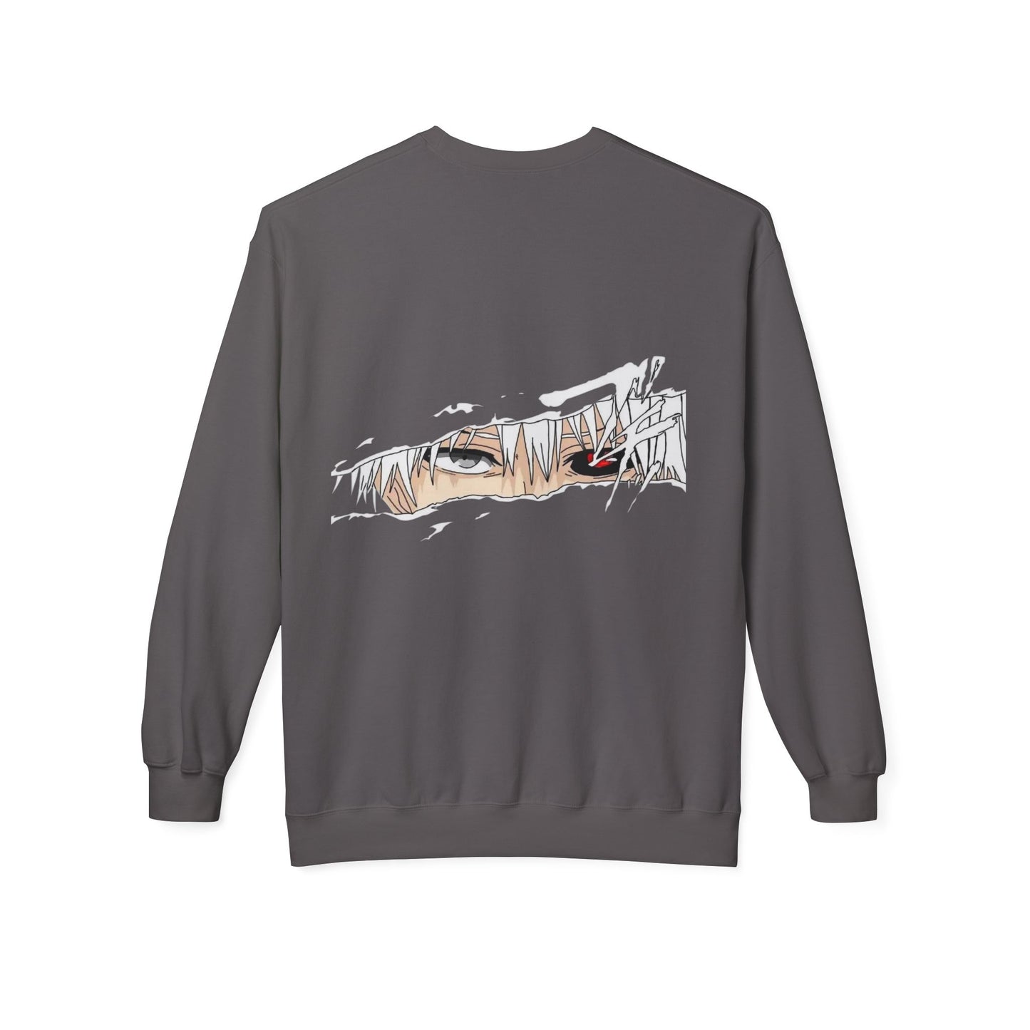 Anime Eyes Crewneck Sweatshirt — Split-Panel Manga Character Faces