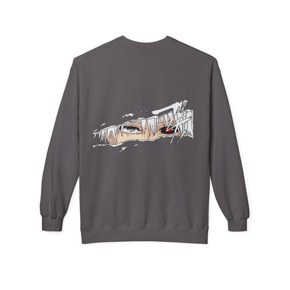 Anime Eyes Crewneck Sweatshirt — Split-Panel Manga Character Faces