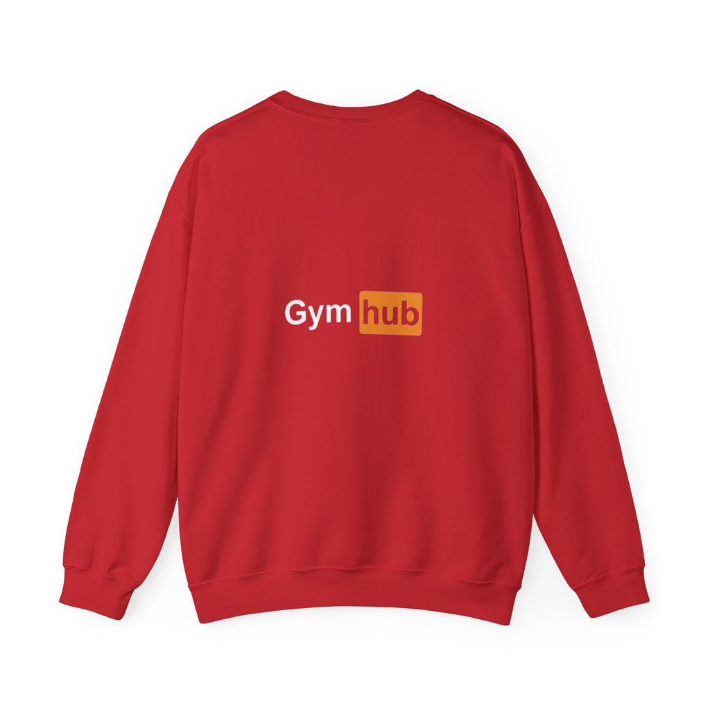 Gym Hub Crewneck Sweatshirt — Funny Fitness Dumbbell Design