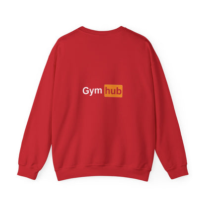 Gym Hub Crewneck Sweatshirt — Funny Fitness Dumbbell Design