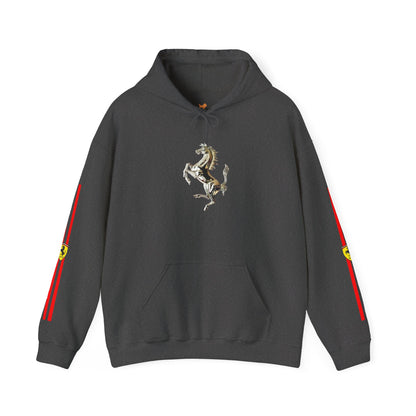 Ferrari Racing Hoodie – Prancing Horse & Ayrton Senna Retro F1 Graphic