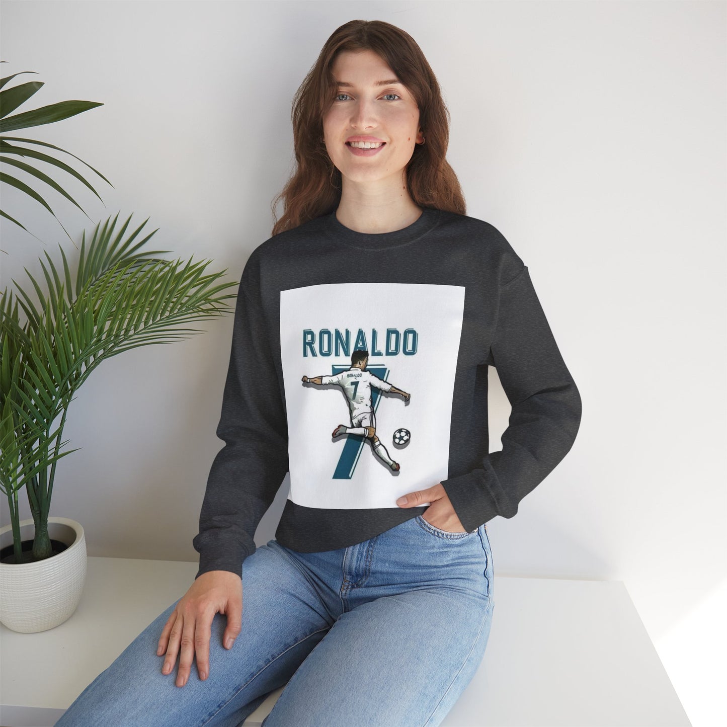 Soccer Player Number 7 Crewneck Sweatshirt — 'Ronaldo' Graphic