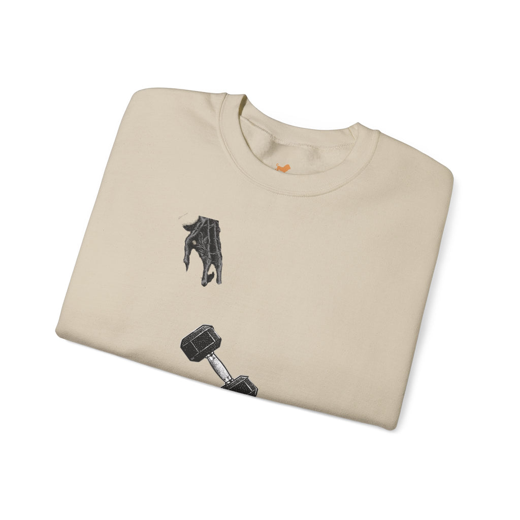 Gym Hub Crewneck Sweatshirt — Funny Fitness Dumbbell Design