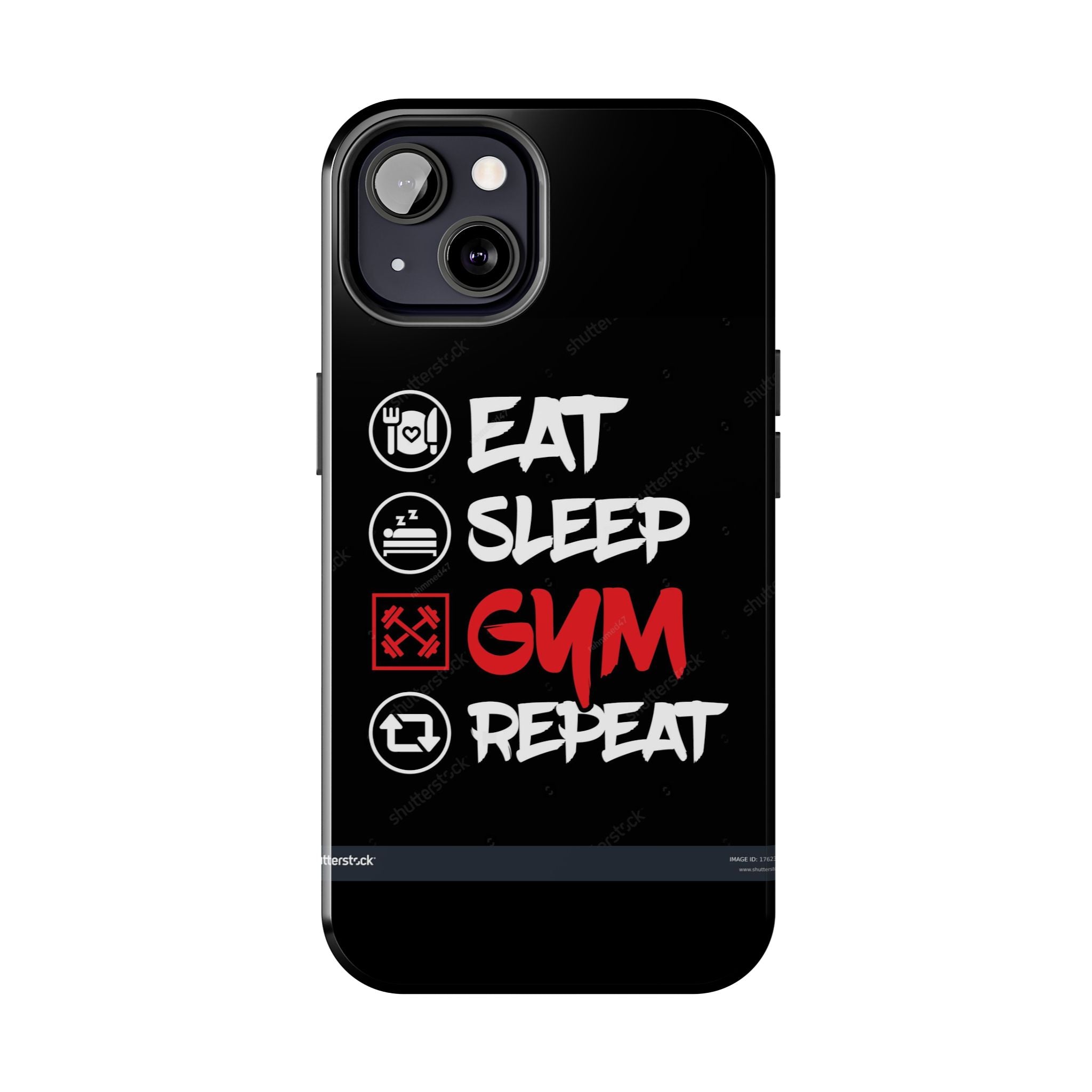 Durable Gym Phone Cases | Eat Sleep Gym Repeat Design, Sports Gift, Fitness Accessory, Workout Phone Cover, Gym Lover Phone Case