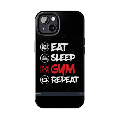 Durable Gym Phone Cases | Eat Sleep Gym Repeat Design, Sports Gift, Fitness Accessory, Workout Phone Cover, Gym Lover Phone Case