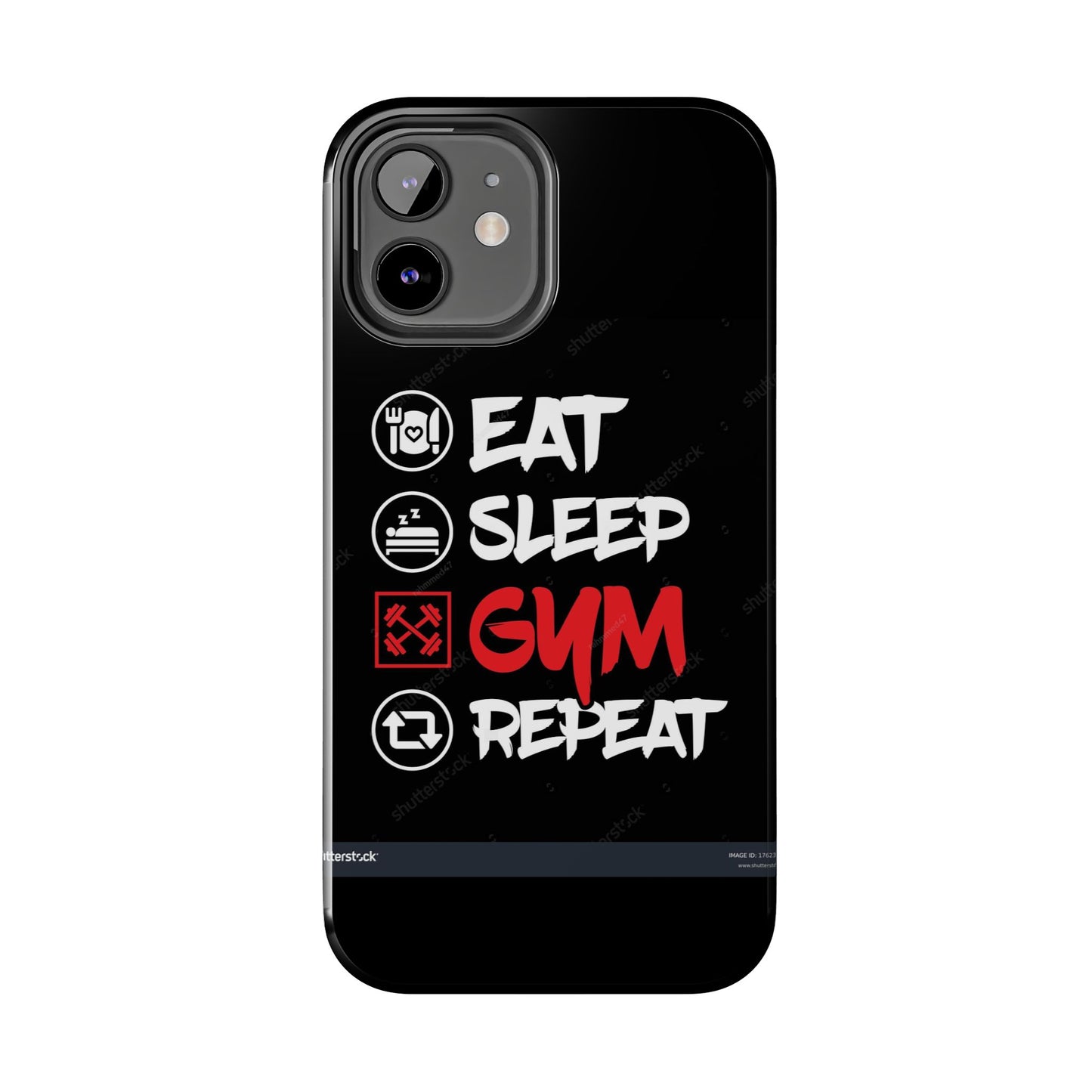 Durable Gym Phone Cases | Eat Sleep Gym Repeat Design, Sports Gift, Fitness Accessory, Workout Phone Cover, Gym Lover Phone Case