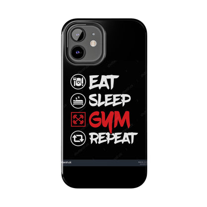 Durable Gym Phone Cases | Eat Sleep Gym Repeat Design, Sports Gift, Fitness Accessory, Workout Phone Cover, Gym Lover Phone Case