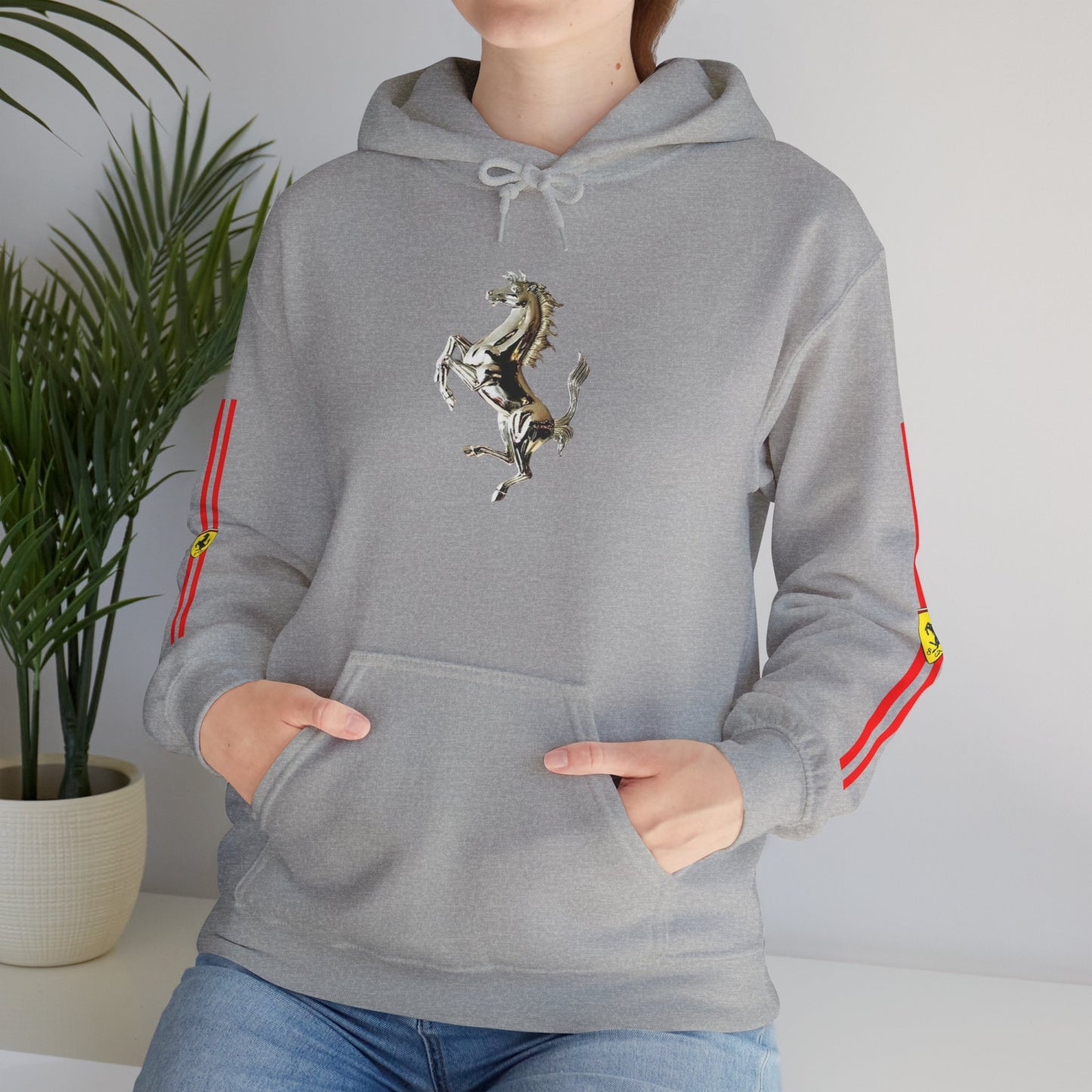 Ferrari Racing Hoodie – Prancing Horse & Ayrton Senna Retro F1 Graphic