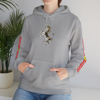 Ferrari Racing Hoodie – Prancing Horse & Ayrton Senna Retro F1 Graphic