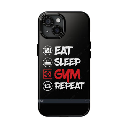 Durable Gym Phone Cases | Eat Sleep Gym Repeat Design, Sports Gift, Fitness Accessory, Workout Phone Cover, Gym Lover Phone Case