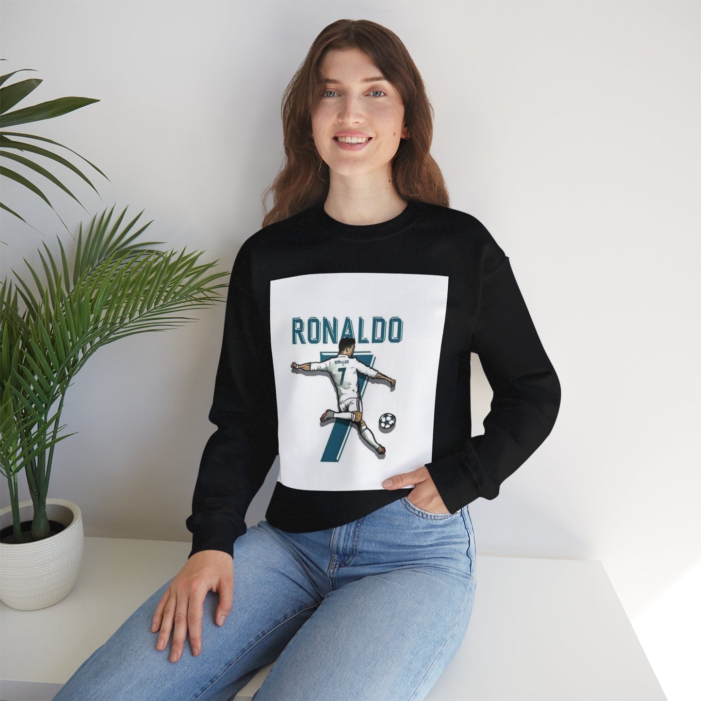 Soccer Player Number 7 Crewneck Sweatshirt — 'Ronaldo' Graphic