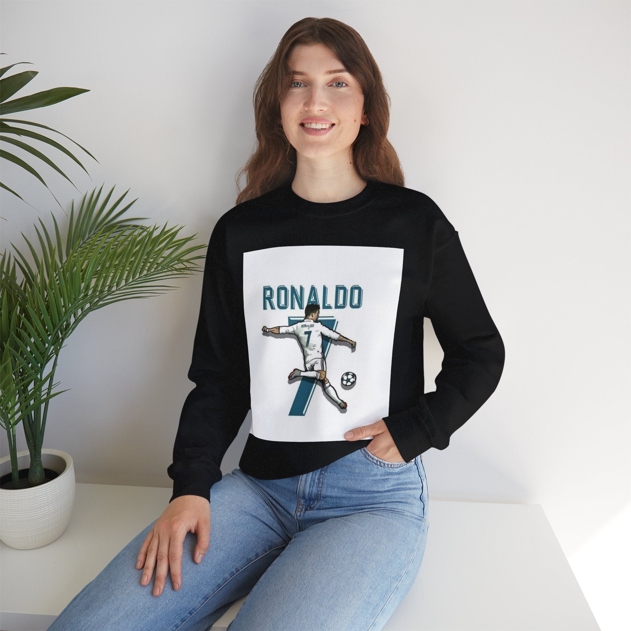 Soccer Player Number 7 Crewneck Sweatshirt — 'Ronaldo' Graphic
