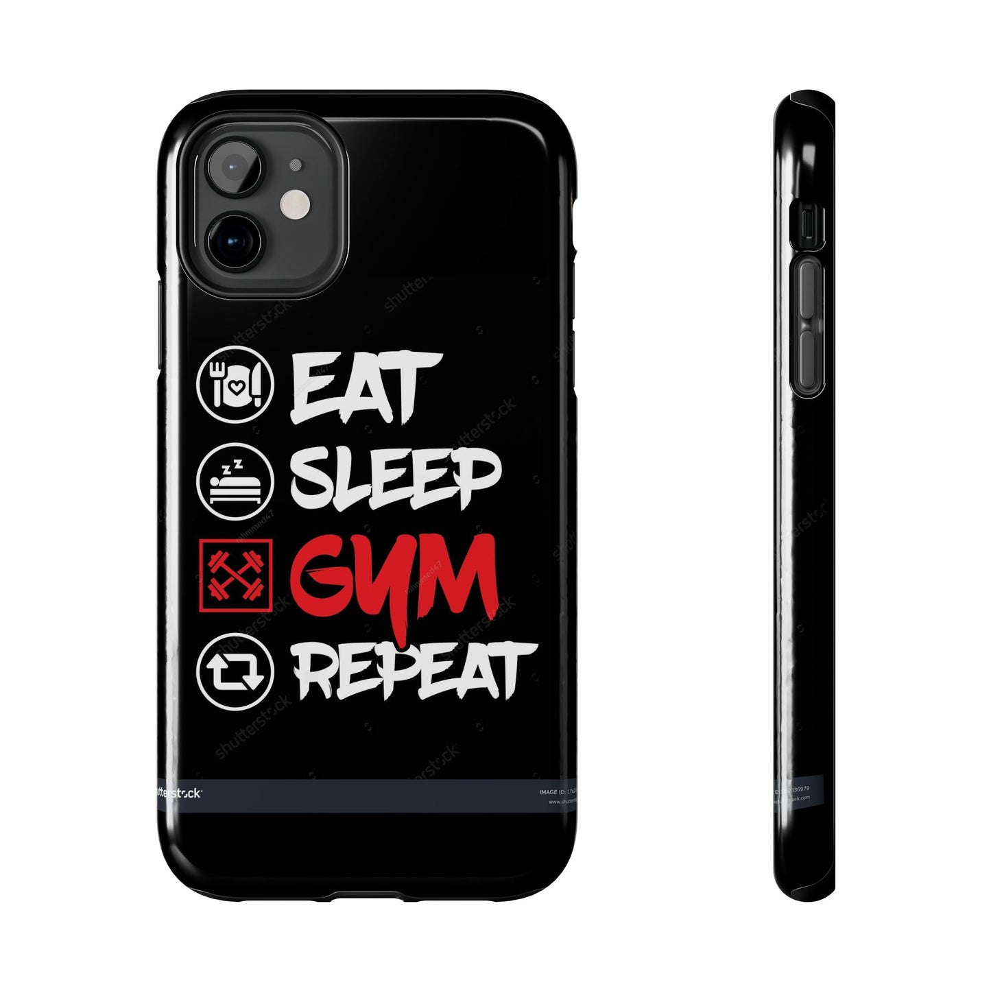 Durable Gym Phone Cases | Eat Sleep Gym Repeat Design, Sports Gift, Fitness Accessory, Workout Phone Cover, Gym Lover Phone Case