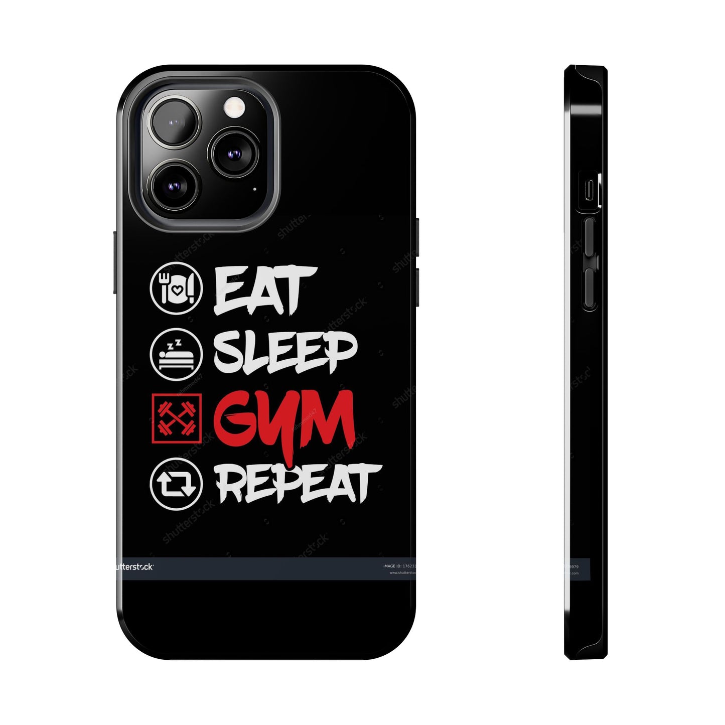 Durable Gym Phone Cases | Eat Sleep Gym Repeat Design, Sports Gift, Fitness Accessory, Workout Phone Cover, Gym Lover Phone Case