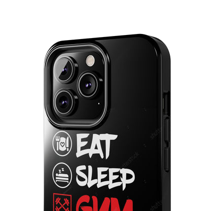Durable Gym Phone Cases | Eat Sleep Gym Repeat Design, Sports Gift, Fitness Accessory, Workout Phone Cover, Gym Lover Phone Case