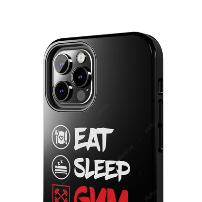Durable Gym Phone Cases | Eat Sleep Gym Repeat Design, Sports Gift, Fitness Accessory, Workout Phone Cover, Gym Lover Phone Case