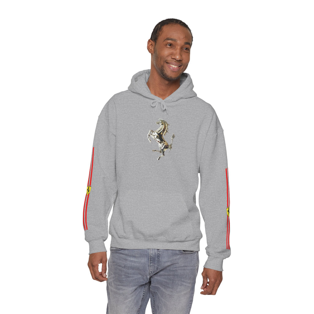 Ferrari Racing Hoodie – Prancing Horse & Ayrton Senna Retro F1 Graphic
