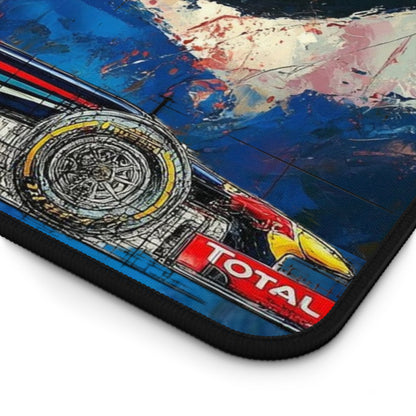 Racing Champion Desk Mat — Vibrant Formula Car & Driver Artwork