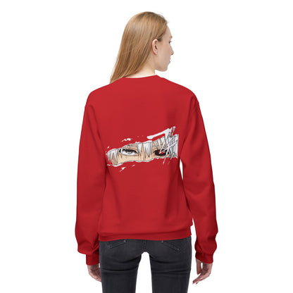 Anime Eyes Crewneck Sweatshirt — Split-Panel Manga Character Faces
