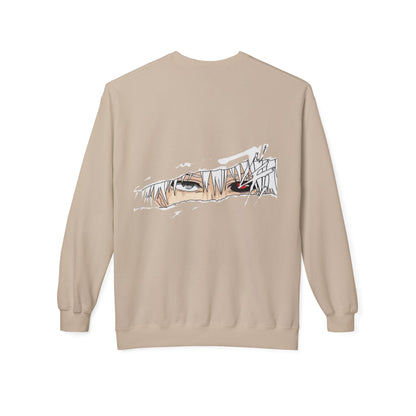 Anime Eyes Crewneck Sweatshirt — Split-Panel Manga Character Faces