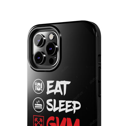 Durable Gym Phone Cases | Eat Sleep Gym Repeat Design, Sports Gift, Fitness Accessory, Workout Phone Cover, Gym Lover Phone Case